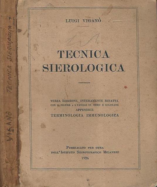 Tecnica sierologica - Luigi Viganò - copertina