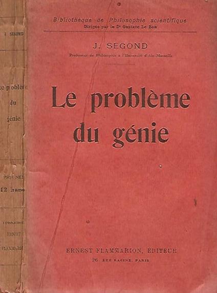 Le probleme du genie - J. Segond - copertina