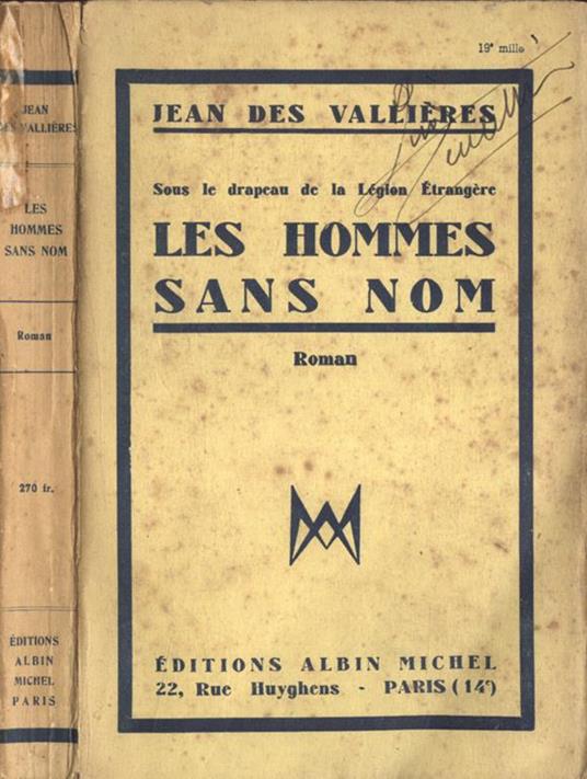 Les hommes sans nom. Sous le drapeau de la Lègion Etrangère - copertina