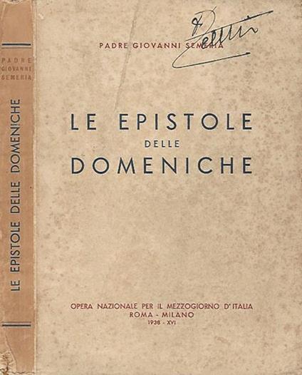 Le Epistole delle Domeniche - Giovanni Semeria - copertina