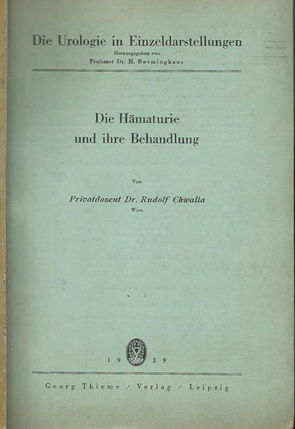 Die Hamaturie und ihre Behandlung - copertina