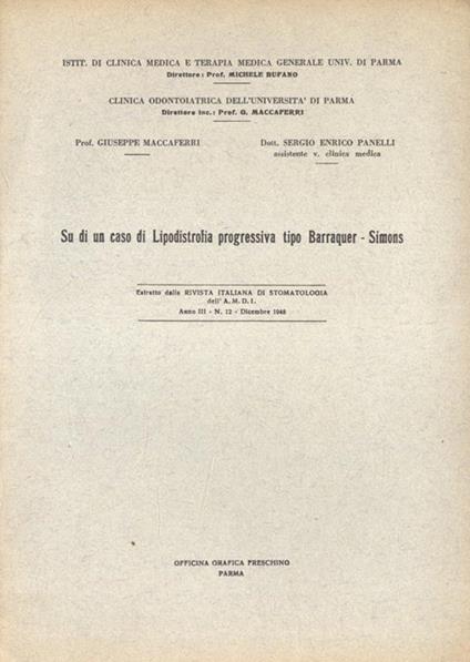 Su di un caso di Lipodistrofia progressiva tipo Barraquer - Simons - copertina