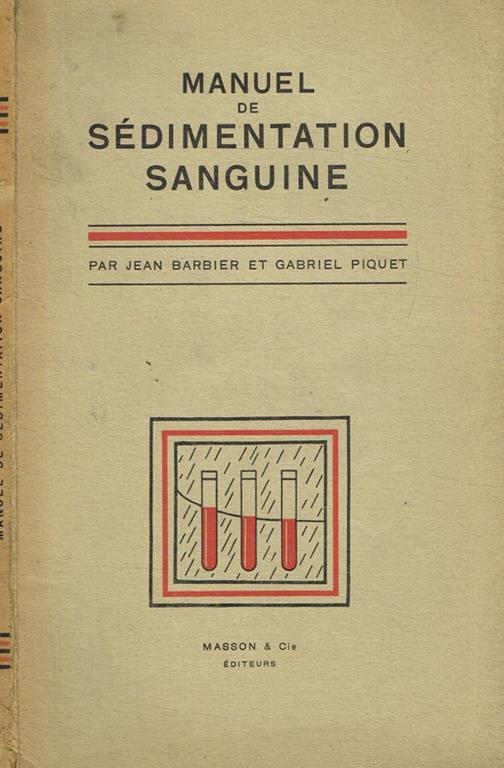 Manuel de sedimentation sanguine - J. Barbier - copertina