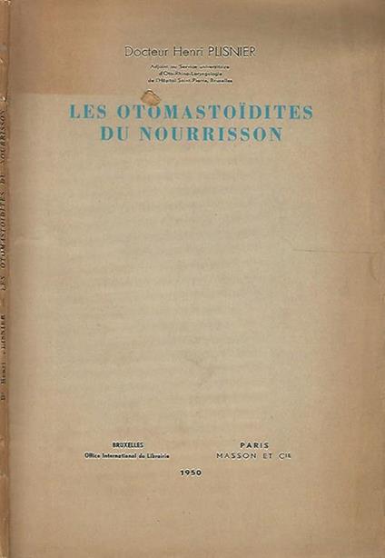 Les otomastoidites de nourrisson - copertina