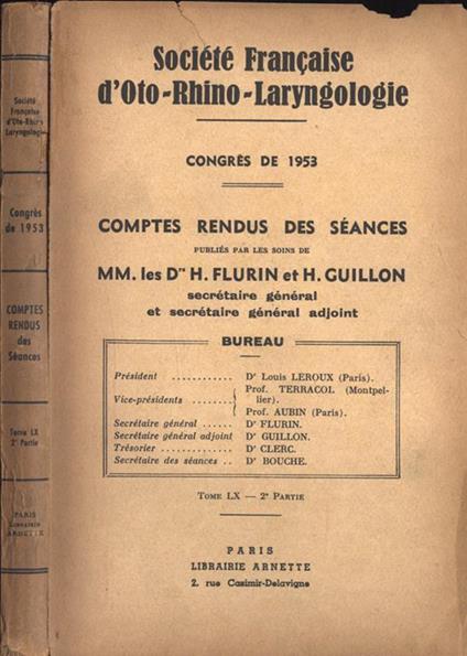 Congrès de 1953 Tome LX - 2 partie. Comptes rendus des sèances - copertina
