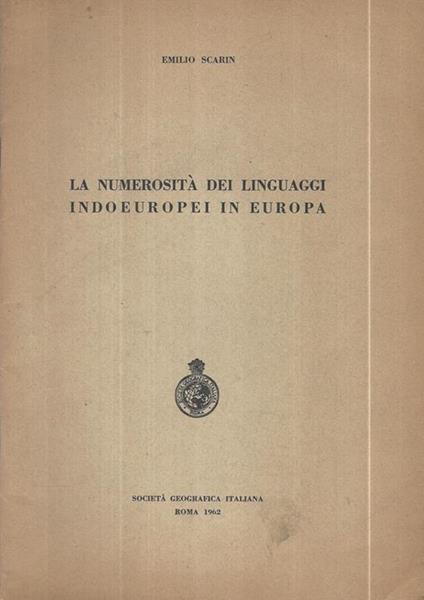 La numerosità dei linguaggi indoeuropei in Europa - Emilio Scarin - copertina
