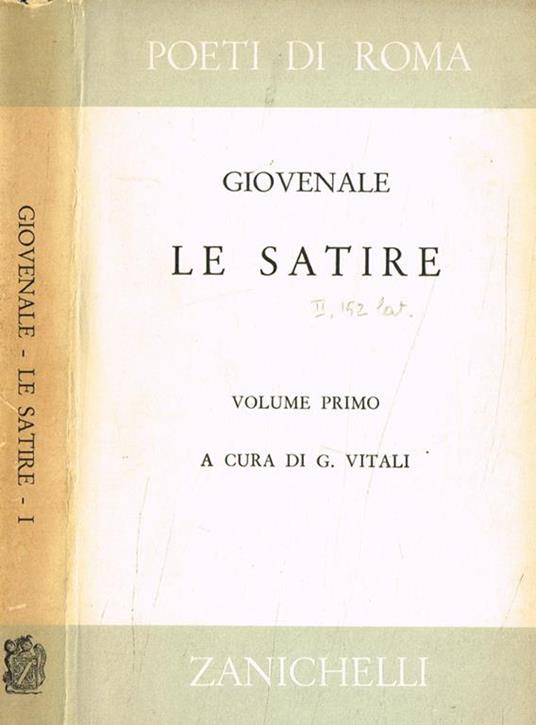 Le Satire vol.I - D. Giunio Giovenale - copertina