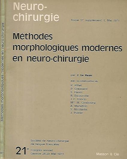 Methodes morphologiques modernes en neuro - chirurgie - copertina