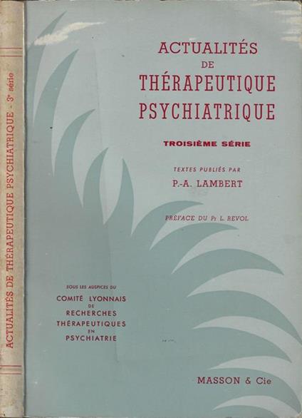Actualités de thérapeutique psychiatrique - copertina