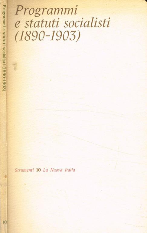 Programmi e statuti socialisti (1890-1903) - copertina
