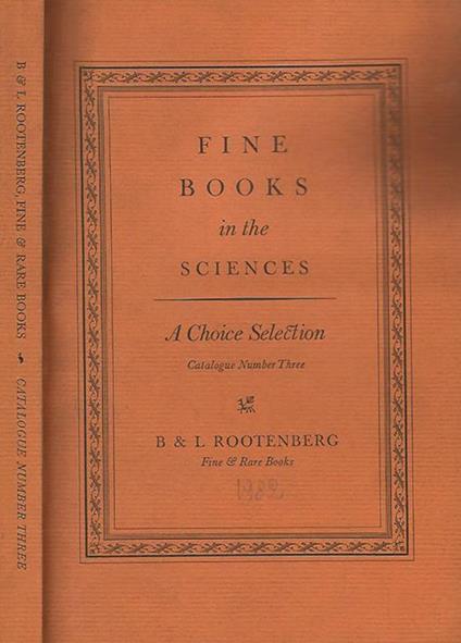 Fine Books in the Sciences: a choise selection catalogo number three - copertina