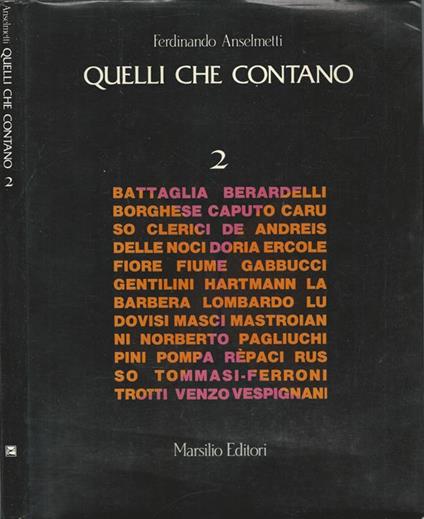 Quelli che contano - Ferdinando Anselmetti - copertina