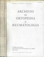 Archivio di ortopedia e reumatologia Volume 103 – fascicolo I, II, III, IV – Anno 1990 (annata completa)