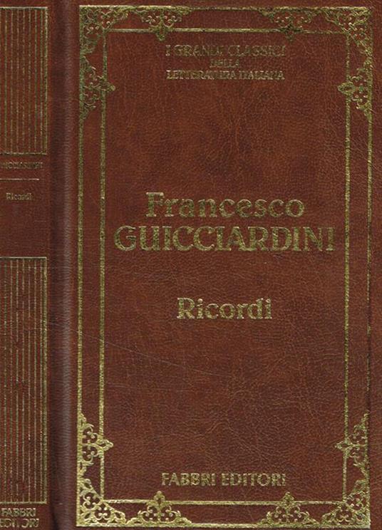 Ricordi - Francesco Guicciardini - copertina