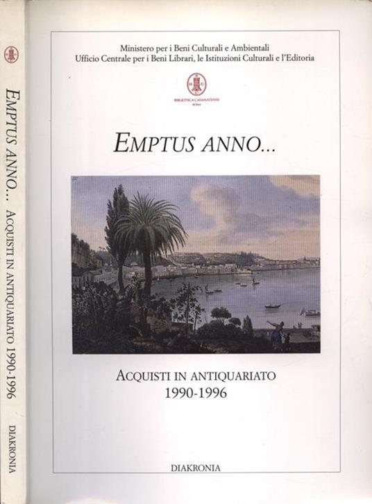 Emptus anno. Acquisti in antiquariato 1990 - 1996 - Biblioteca Casanatense - copertina