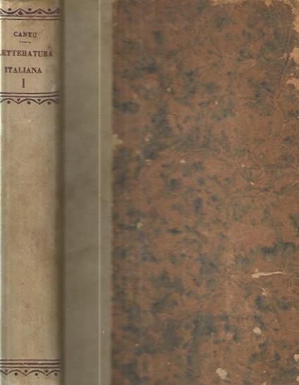 Letteratura italiana Vol. I - Cesare Cantù - copertina
