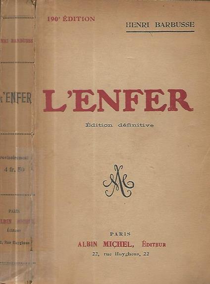 L' enfer - Henri Barbusse - copertina