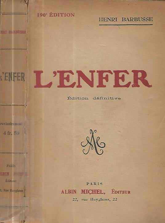 L' enfer - Henri Barbusse - copertina