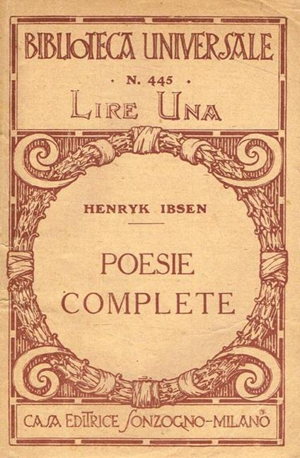 Poesie complete - Henrik Ibsen - copertina