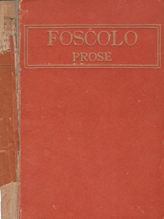 Prose - Ugo Foscolo - copertina