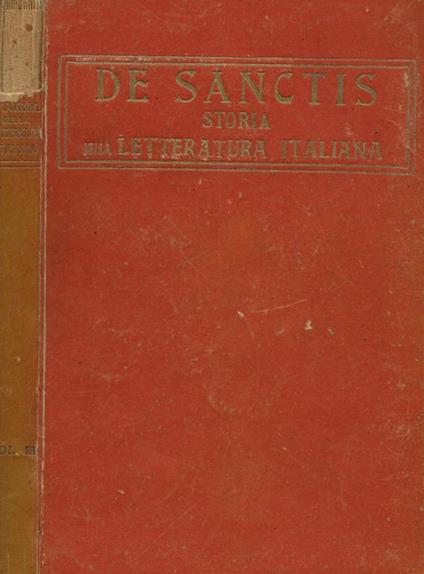 Storia della Letteratura Italiana Vol.III - De Sanctis - copertina