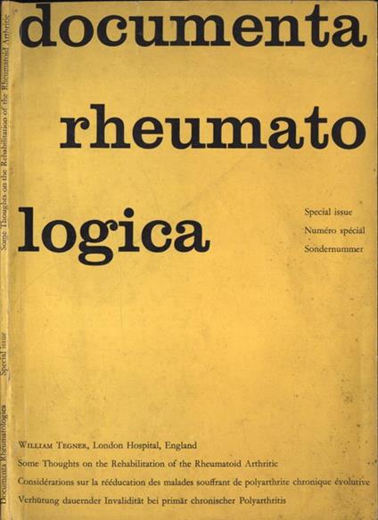 Documenta rheumatologica Special Issue - copertina