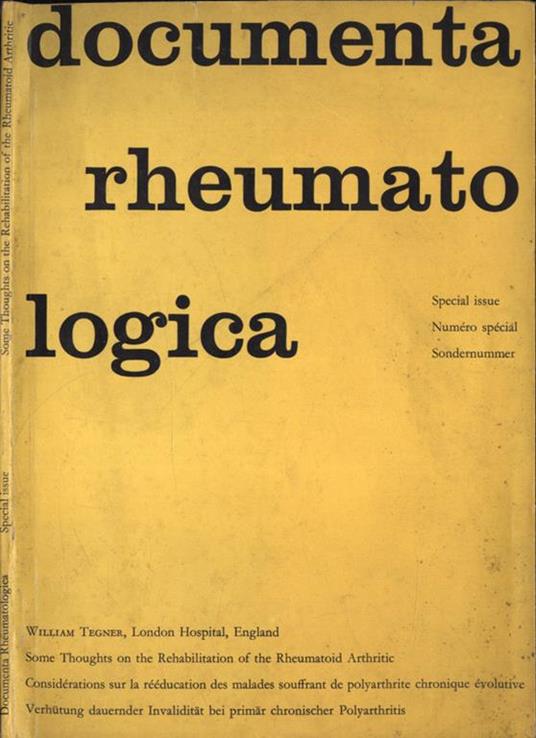 Documenta rheumatologica Special Issue - copertina