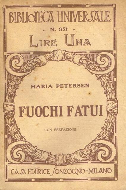 Fuochi fatui - Maria Petersen - copertina