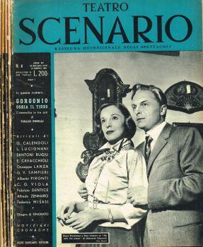 Teatro Scenario. Rassegna quindicinale degli spettacoli. Anno XV(IV ns) 1952 n.4, 5, 14, 17/18, 20 - Egidio Ariosto - copertina