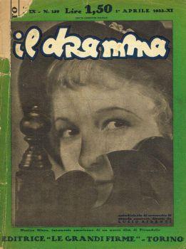 Il dramma. Quindicinale di commedie di grande successo. Anno IX, 1933, n.159 - Lucio Ridenti - copertina