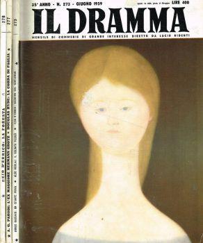 Il Dramma. Quindicinale di commedie di grande interesse. Anno XXXV,1959, n.273, 277, 278 - Lucio Ridenti - copertina