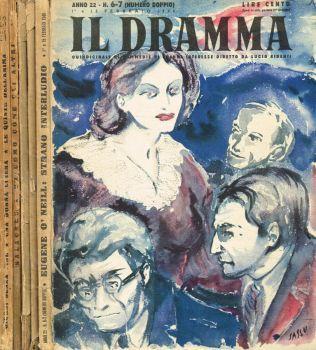 Il Dramma. Quindicinale di commedie di grande interesse. Anno 22, 1946. N.6/6, 9, 10, 21, 23/24 - Lucio Ridenti - copertina