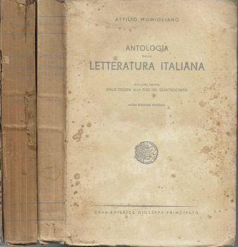 Antologia della Letteratura Italiana. Volume Primo: Dalle origini alla fine del Quattrocento - Volume Terzo: Dall'Ottocento ai nostri giorni - Attilio Momigliano - copertina