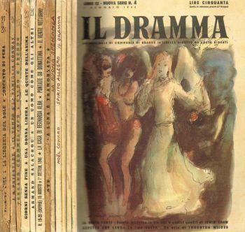 Il dramma. Quindicinale di commedie di grande interesse. Anno 22, 1946, n.4, 5, 8, 14, 15, 18, 19/20, 21, 23/24, 25, 26, 27/28 - Lucio Ridenti - copertina