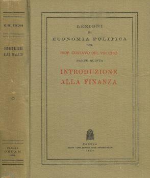Lezioni di economia politica parte V. Introduzione alla finanza - Gustavo Del Vecchio - copertina