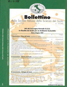 Bollettino della società italiana della scienza del suolo. Atti del convegno annuale S.I.S.S. La qualità del suolo per un ambiente sostenibile - copertina