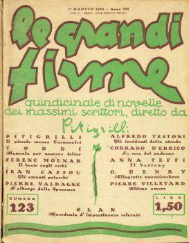 Le grandi firme. Quindicinale di novelle dei massimi scrittori. Anno VI, 1929, n.123, 127 - Pitigrilli - copertina