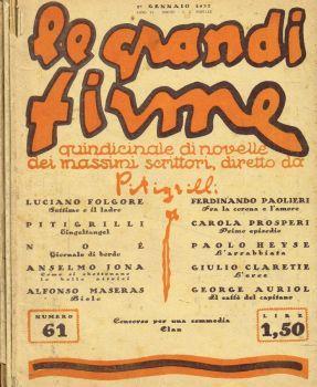 Le grandi firme. Quindicinale di novelle dei massimi scrittori. Anno IV, 1927 n.61, 76, 82 - Pitigrilli - copertina