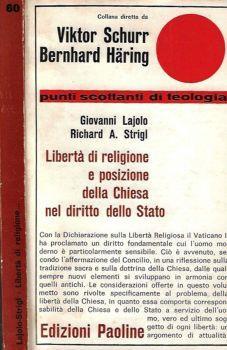Libertà di religione e posizione della Chiesa nel diritto dello Stato - Giovanni Lajolo - copertina