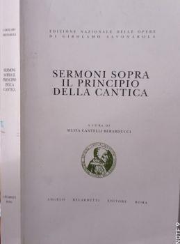 Sermoni sopra il principio della Cantica - Girolamo Savonarola - copertina