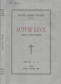 Actum luce. Rivista di studi lucchesi - copertina
