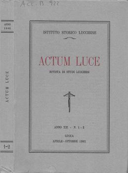 Actum luce. Rivista di studi lucchesi - copertina