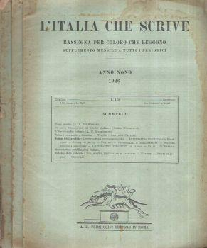 L' Italia che scrive - Anno Nono n° 1-2-12. Rassegna per coloro che leggono - copertina