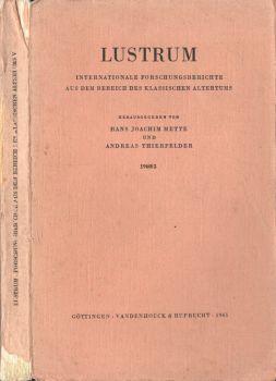 Lustrum. Internationale forschungsberichte aus dem bereich des klassischen altertums - copertina