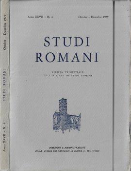 Studi romani anno 1979 N. 4. Rivista trimestrale dell'Istituto di Studi Romani - copertina
