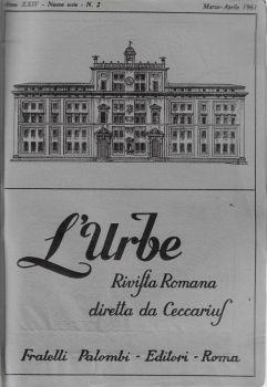 L' urbe anno 1961 N. 2, 3. Rivista romana diretta da Ceccarius - copertina