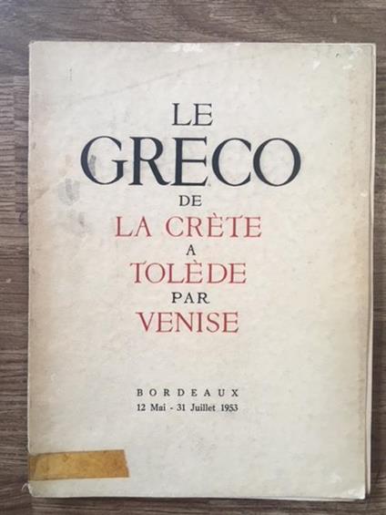 Le Greco De La Crete A Tolede Par Venise - copertina