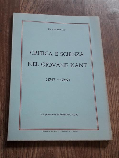 Critica E Scienza Nel Giovane Kant - copertina