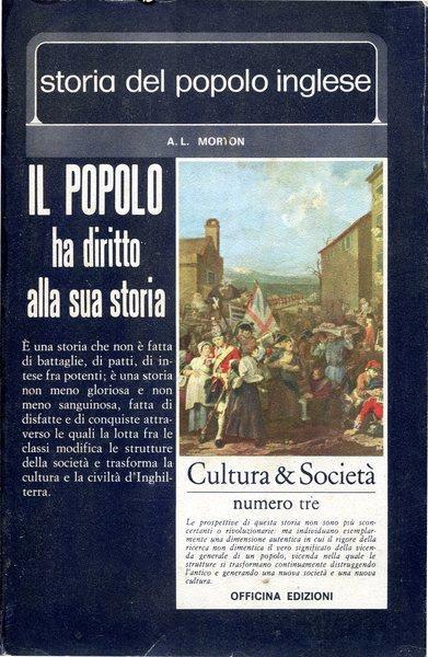 Storia del popolo inglese - A.L. Morton - copertina