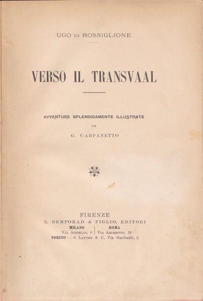 Verso il Transvaal - Ugo Di Rossiglione - copertina
